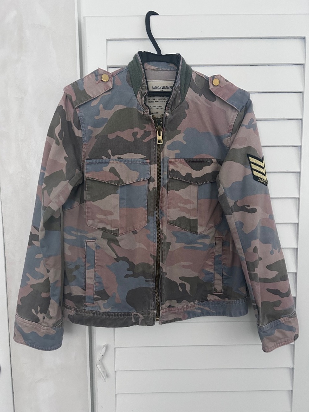 Zadig & Voltaire Kavy/Kayak Camo Military Utility Jacket – Mauve